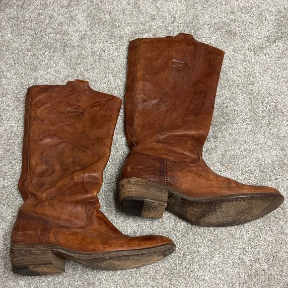 Frye Leather Cowboy Boots - Picture 1 of 4